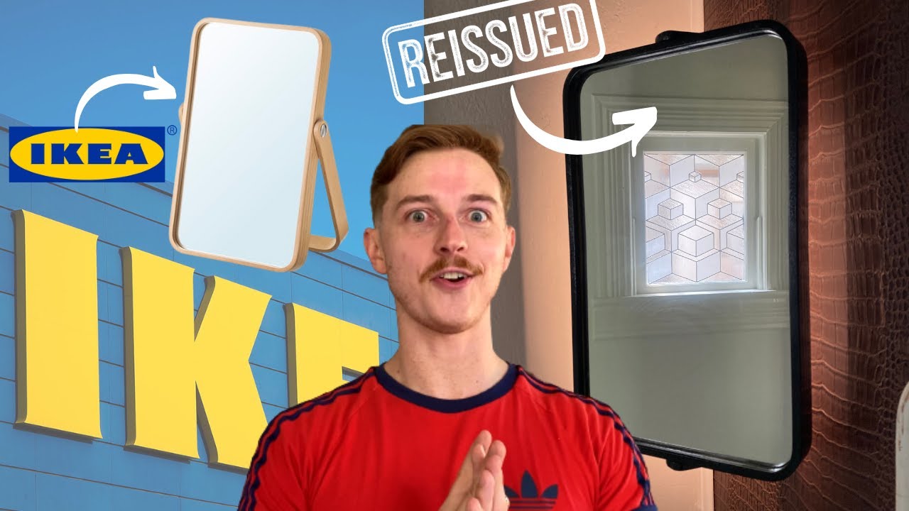 DIY swivel mirror IKEA IKORNNES HACK REISSUED YouTube