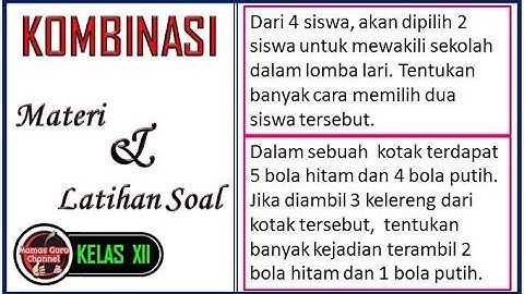 Kombinasi   Materi dan Latihan Soal