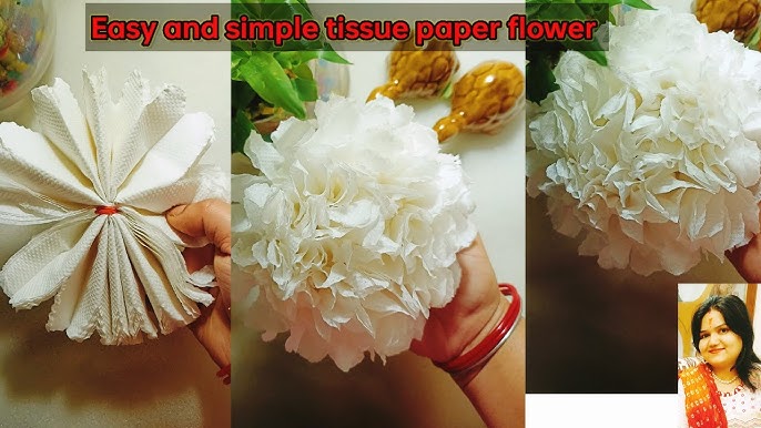 How to make tissue paper flower- super easy method/ easy birthday