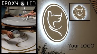 Epoxid &amp; LED Logo/DIY Epoxy Wood Logo/Firmenlogo selber machen UND das aus HOLZ