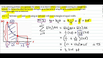 Estimate distance traveled using a left rectangle sum
