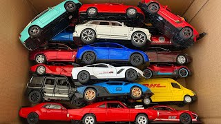 Collecting a BOX full of diecast Cars, Crosshairs, Lamborghini, Dodge Challenger.