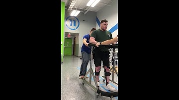 Gait Harness System provides SCI client safe, comfortable support where he needs it.