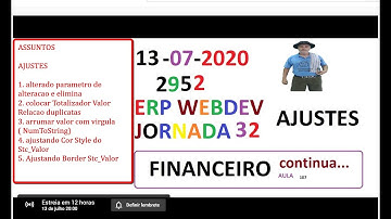 PROPAGANDA - DICAS 2952 - WEBDEV - ERP WEB MATOS - AJUSTES