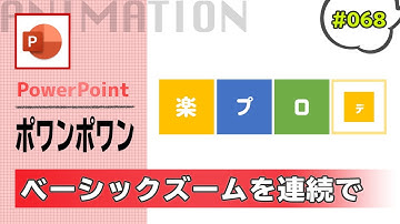 パワーポイントのベーシックズームのアニメーションのみを使った、楽にプロっぽい動きを作る方法 [PowerPoint Slide Animation Tutorial 068]
