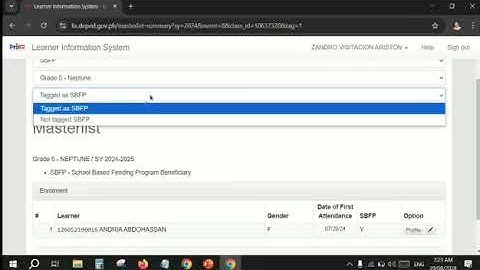 Tagging SBFP beneficiaries in the LIS
