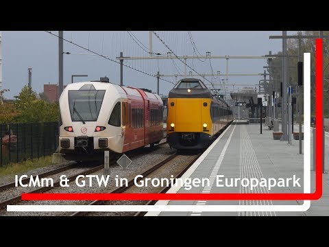 Arriva GTW 229 kruist met ICMm's 4218 & 4223 op station Groningen Europapark // 14 oktober 2017