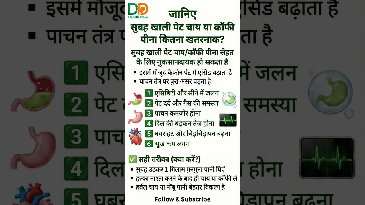 जानिए-"सुबह खाली पेट चाय या कॉफी पीना कितना खतरनाक