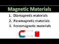 Diamagnetic  paramagnetic  ferromagnetic material  what is magnetic material