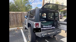 Trying out my new 2 door DEEP SLEEP 4 JEEPS air mattress !!!!!