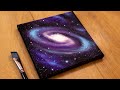 How to draw a galaxy  easy galaxy acrylic painting tutorial for beginners