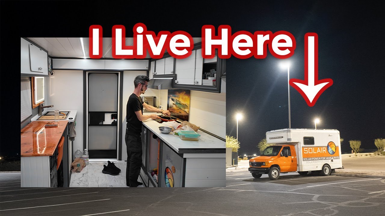 Living in a hotel parking lot and cooking a beef roast