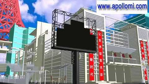 how to install LED video display billboard by a  single column APOLLOMI