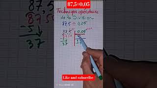 la division des 2 décimaux#la technique opératoire de la division # les décimaux #maths