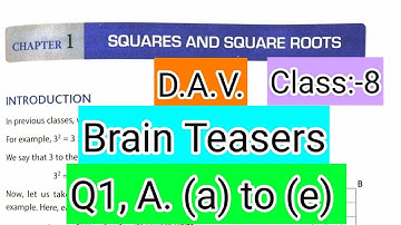 Brain Teasers of CH:-1/Q1 A. part (a) to (e)/Class:-8/D.A.V.