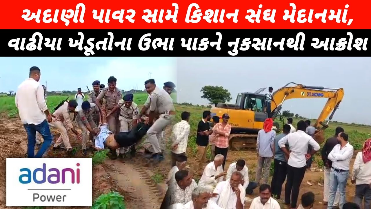 વાઢીયા ખેડૂતોના ઉભા પાકને નુકસાન: અદાણી પાવર સામે કચ્છ કિસાન સંઘનો આક્રોશ