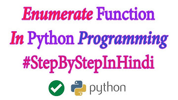 Enumerate Function In Python In Hindi