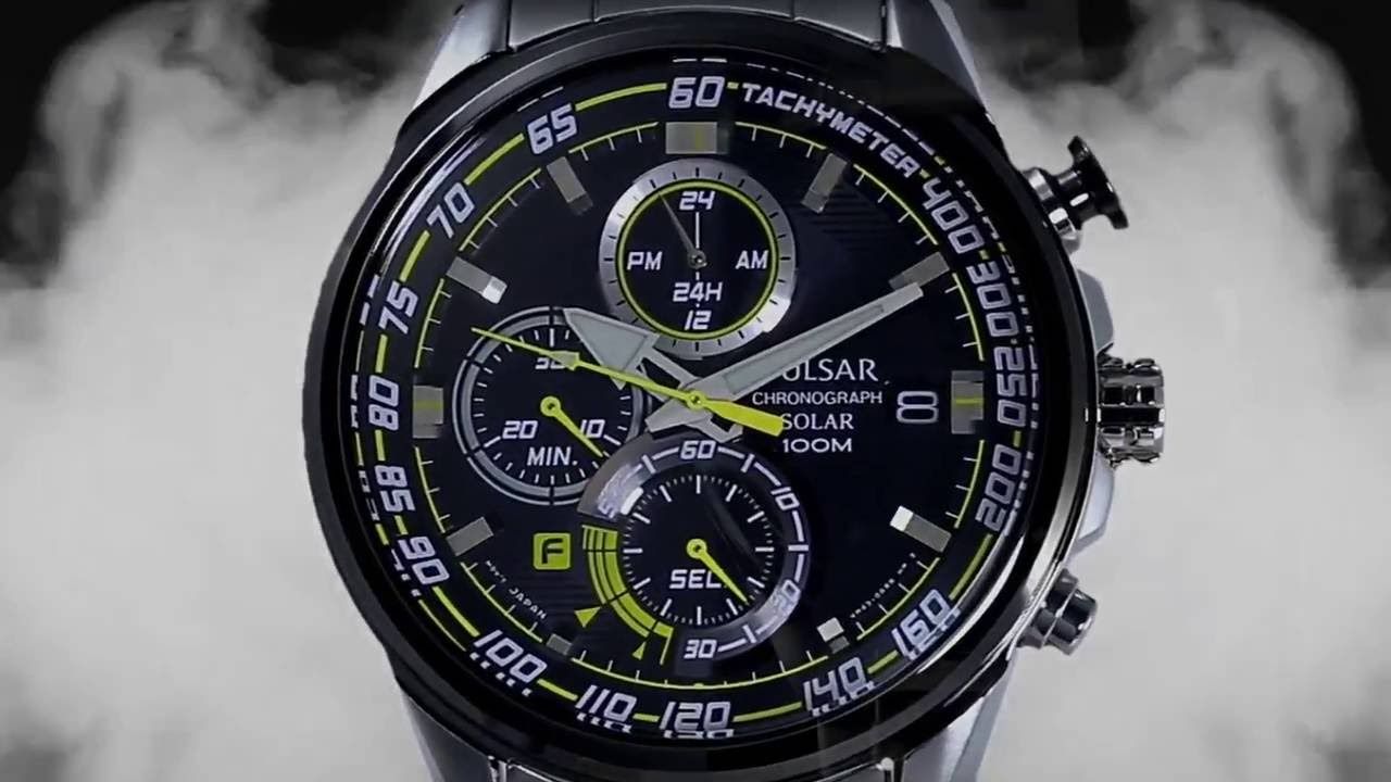 Pulsar Mens WRC Solar Powered Stainless Steel Watch - YouTube