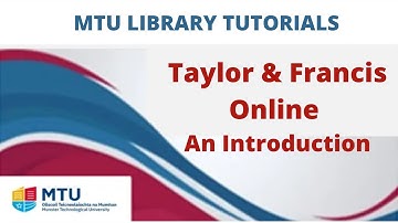 Taylor & Francis Online - An Introduction