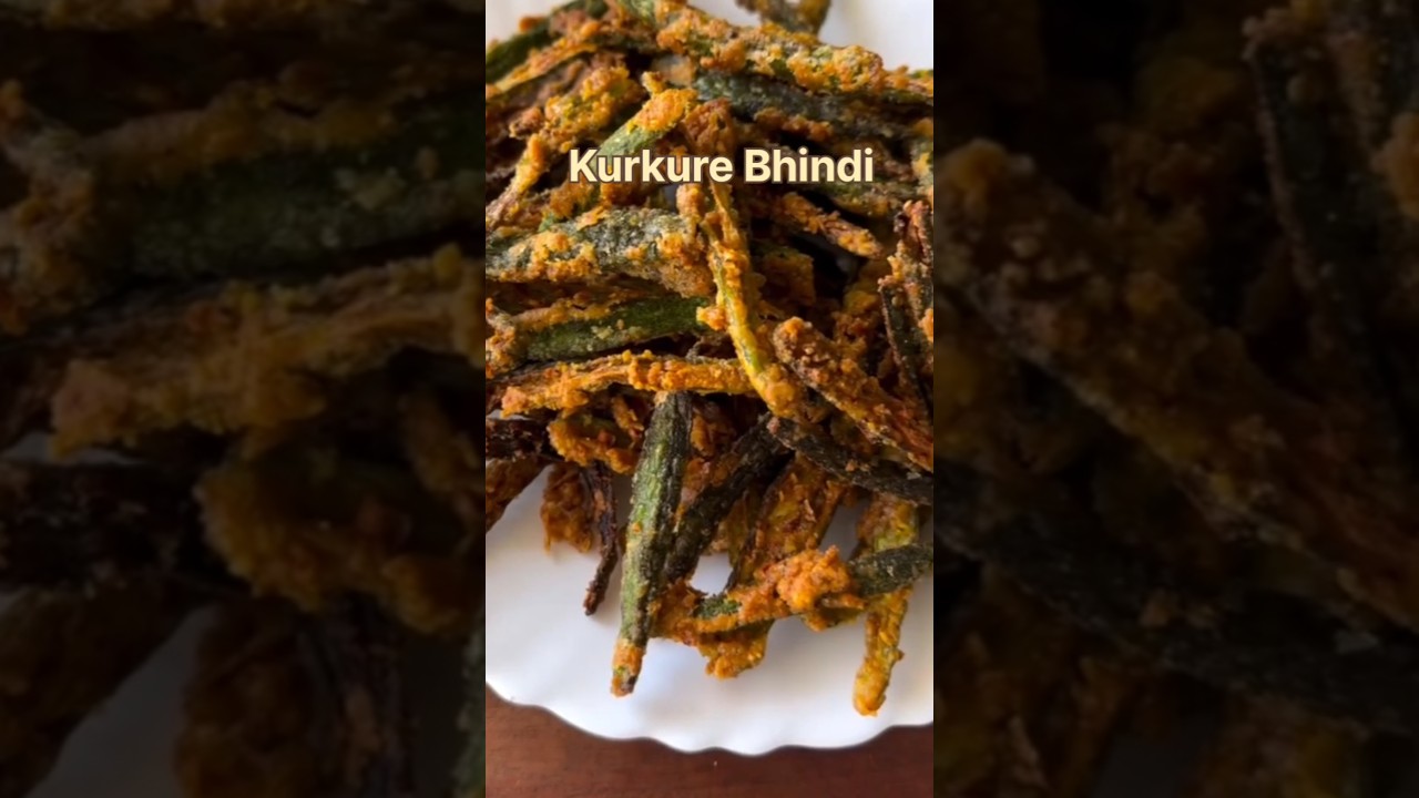 ⁣Kurkuri Bhindi Recipe😍 Crispy Okra Fry #shorts #bhindi #trending #snacks