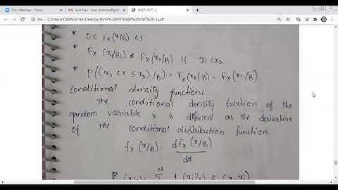 II ECE  I SEM   RVSP   CONDITIONAL DISTRIBUTION AND DENSITY FUNCTION