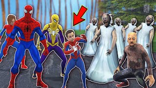 Team Spiderman Rescue kid SPIDER-MAN From Granny Zombie and Santa Grandpa - Funny Animation