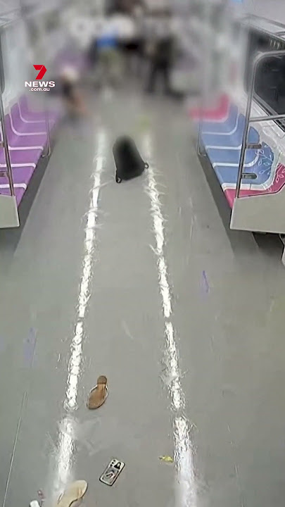 Terrifying moment man in Seoul sets metro train on fire