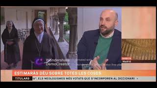 Jordi Graupera parla del llibre &#39;Estimaràs Déu sobre totes les coses&#39; a TV3