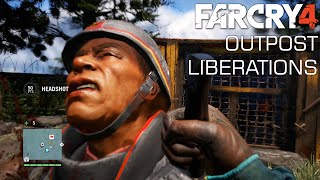 Far Cry 4 - Stealth Outpost Liberations Gameplay (Undetected/No Alarms)