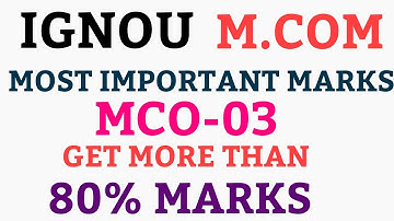 IGNOU MCO-03 M.COM MOST IMPORTANT QUESTIONS SECOND YEAR
