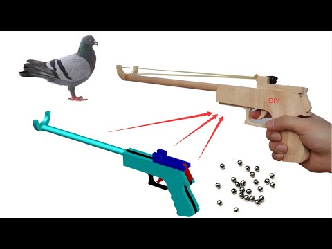 100% learn to make wood gun steel ball gun rubber band steel ball gun - free drawings