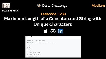 Leetcode 1239 Maximum Length of a Concatenated String with Unique Characters || Daily Challenge