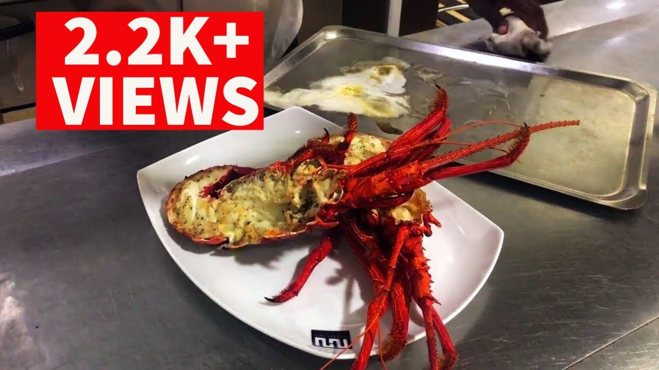 Gaint Lobster cooking in simple and more tasty, white wine, garlic