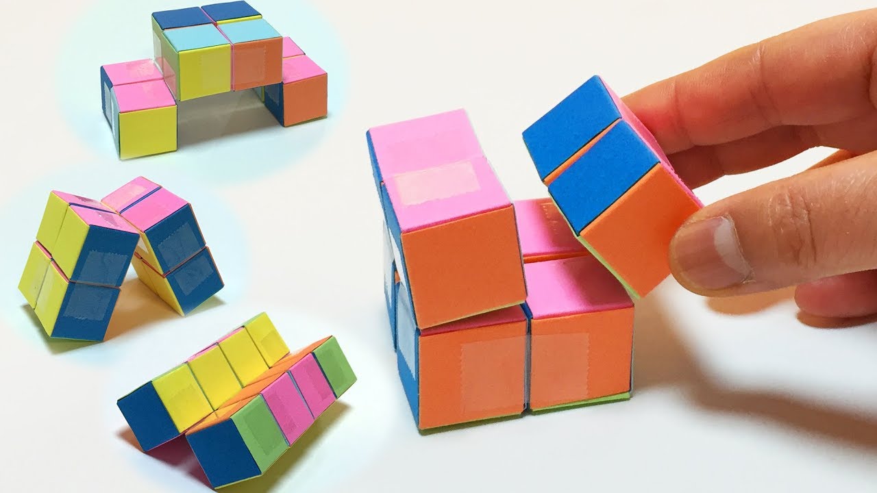 折り紙 変身キューブの作り方 無限に変形 音声解説あり Origami Infinity Cube Youtube