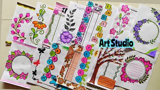 20 BEAUTIFUL BORDER DESIGNS/PROJECT WORK DESIGNS/A4 SHEET/FILE/FRONT PAGE DESIGN FOR SCHOOL PROJECTS