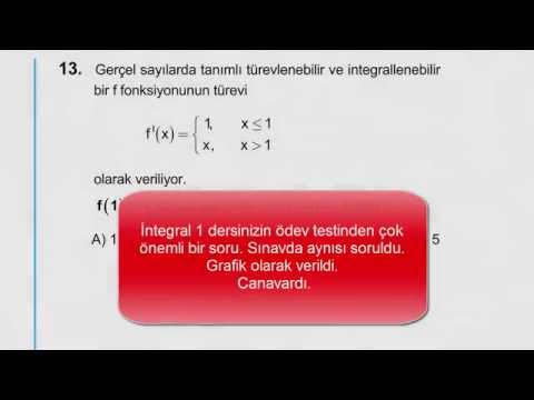İntegral 1 den  bir soru