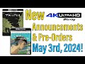 New 4k ubluray announcements for may 3rd 2024