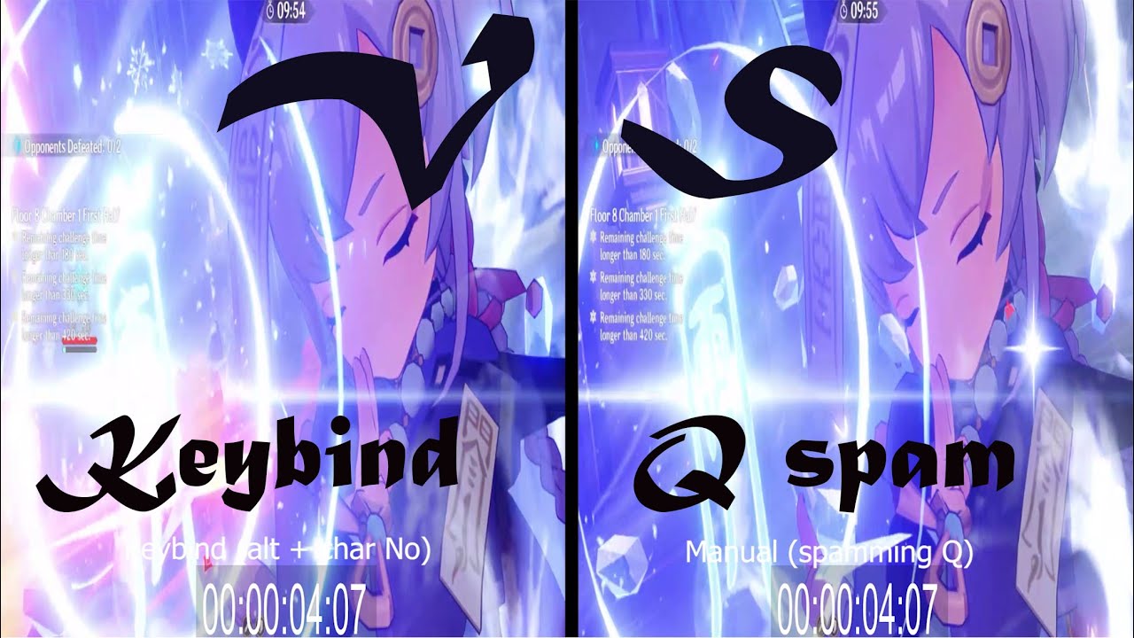 Q Keybind Elemental burst Keybind vs 'Q' spam Speed test. [Genshin Impact ...