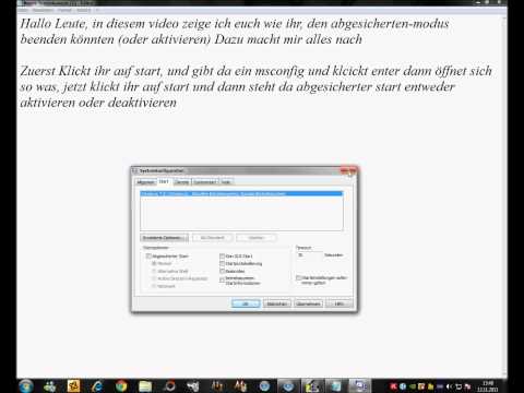 Abgesicherter Modus Aktivieren Deaktivieren Windows7 Vista Youtube
