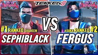 T8 🔥 Sephiblack (#1 Ranked Shaheen) vs Fergus (#2 Ranked Asuka) 🔥 Tekken 8 High Level Gameplay