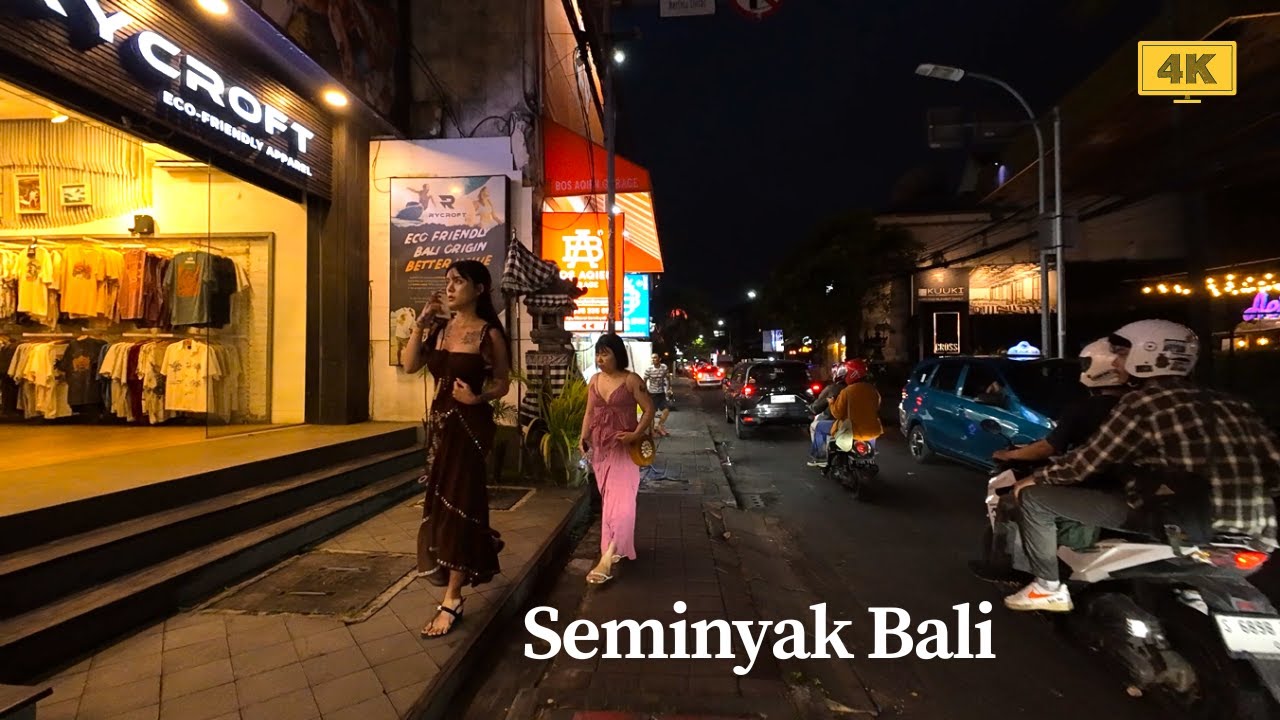 4K Seminyak Bali Kayu Aya Main Street Nightwalking | Walking Tour Bali Today 2026