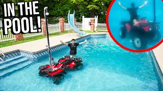 FOUR-WHEELER 8FT DEEP IN POOL!