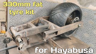 making of 330 fat tire kit for Hayabusa | Hayabusa K liye 330 mm fat tyre kit tyar ki