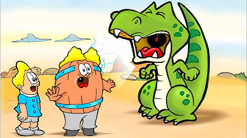 A Máquina do Tempo - Desenho infantil com Dinossauro