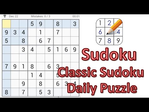 Dec 22 2021 Solution of Daily Sudoku - Classic Sudoku Puzzle