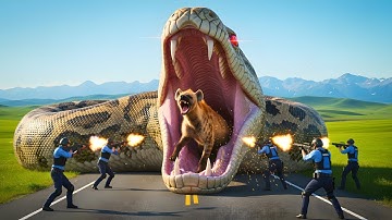 Unbelievable Rescue: Brave Officers Save Hyena from Giant Python’s Deadly Attack