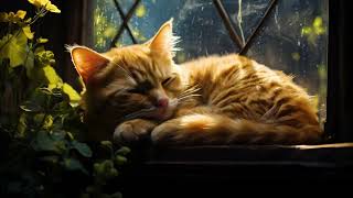 Purring Cat and Rain Sounds: Cozy Atmosphere for Relaxation | Fall Asleep