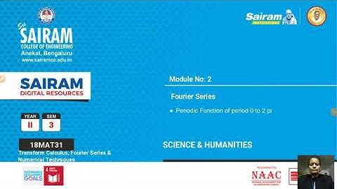 Lecture video_18MAT31_Module 2_Fourier Series 2_B Jyothi