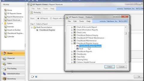 Creating Report Shortcuts with GP Reports Viewer