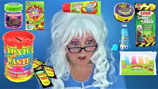 Sour Candy Taste Test Toxic Waste Warheads Sour Slime Cry Baby Granny McDonalds